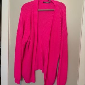 Almost neon pink cardigan